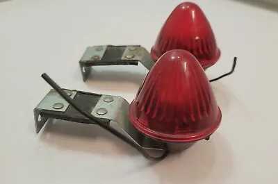 Set Of 2 Red PM 110 Marker Lights Lamp PM-121 DOT Vintage Boats Trailers Etc. • $30