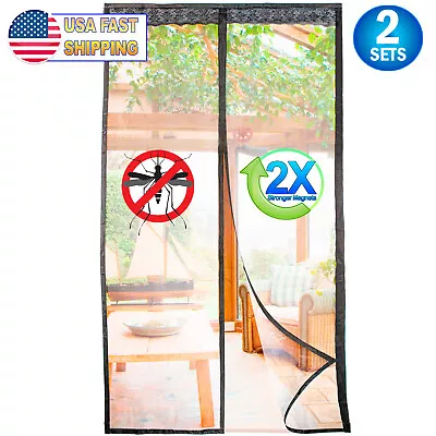 Magnetic Fiberglass Mesh Screen Net Door  - Heavy Duty  Keeps Bug Out Pet Screen • $21.95