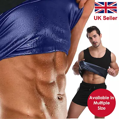 £6.49 • Buy Men Sweat Sauna Vest Body Shaper Slimming Neoprene Trainer Fat Burning