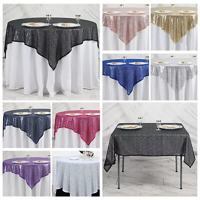 Sequin Party Table Cloth Overlay Cover Xmas Wedding Party Decorations Tablecloth • $44.59