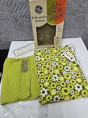 Vtg GE Heating Pad Green Daisies General Electric Floral MCM - Works • $32.95