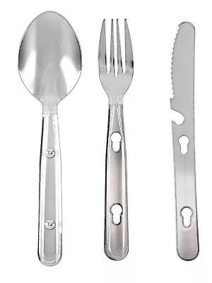 480-CK Chow Kit 3 Piece Stainless Steel Eating Utensils W/ Storage Carry Pouch • $16.92