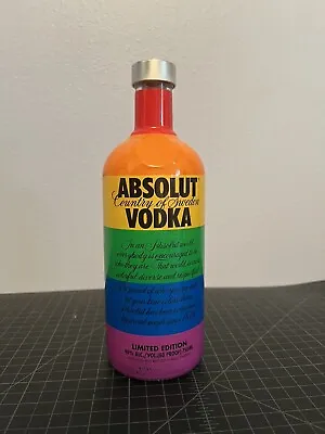 Vintage Absolut Vodka Bottle - Pride Flag - Gay LGTBQ - Alcohol Collectible  • $20