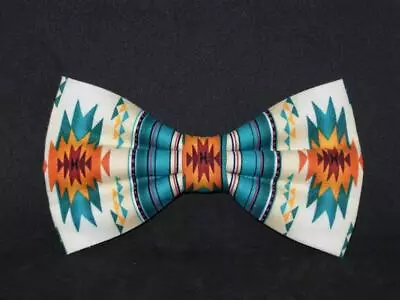 Fire Burst Bow Tie / Southwestern Orange & Turquoise / Navajo / Pre-tied Bow Tie • $14.99