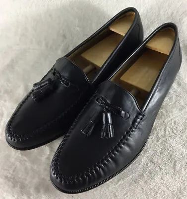 Moreschi Tassel Loafers Men's 11M Black Leather Mocassin Toe Dress Shoes Italy • $213.75