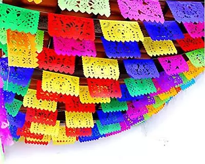 5 Pack Mexican Party Fiesta Decorations Papel Picado Flags Banner 60 Ft • $39.27