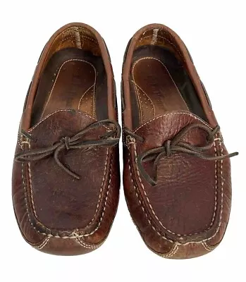 Men's L.L. Bean Bison Double Sole Slippers Moccasin Brown Burgundy Size 8 M • $54