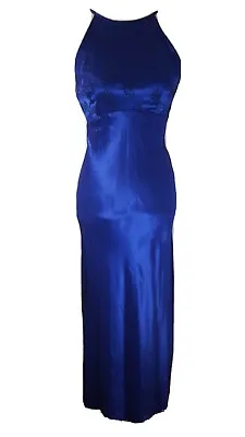 Vintage Zum Zum Evening Gown Prom Dress Sz 7/8 Blue Glitter Side Zip Long 9073KB • $24.95