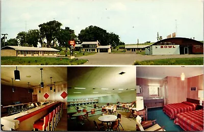 Postcard Mauston Wisconsin Mauston Bowl & Motel Hwy 82 - Multiview Bowling Rooms • $4.88