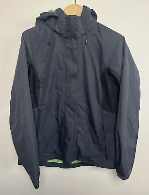 Jack Wolfskin Black Grey Hooded Jacket Size EU M UK 12 • £15