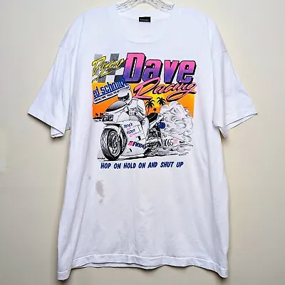 Vintage 90s Sportbike Dyno Dave Racing Yamaha Honda Single Stitch Shirt XL • $34.99