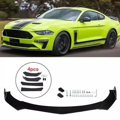 For Ford Mustang Car Front Bumper Lip Chin Splitter Spoiler Body Kit Gloss Black • $42.66