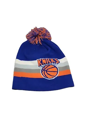 New York Knicks NBA Basketball Striped Beanie Pom Hat Cap Skully Mitchell & Ness • $16.13
