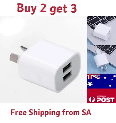 $4.90 • Buy 2 Port USB Phone Charger Travel 5V 2A Dual USB Wall Charging AC Adapter AU Plug