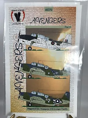 1/32 Eagle Strike Decals 32072 Avengers  Part II NIP • $17