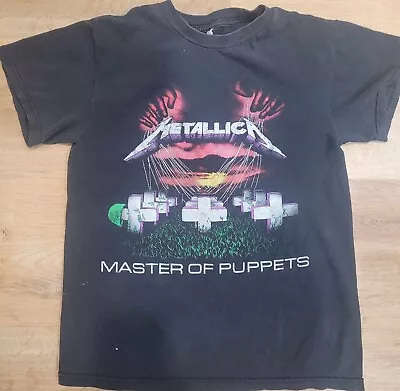 Vtg FADED 90's Y2K Metallica Master Of Puppets Concert Band T-Shirt FREE US SHIP • $24.95