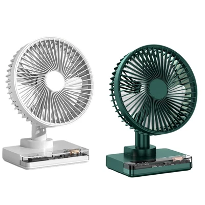 $50.48 • Buy USB Oscillating Fan Clock 4 Speed Tilted-Head Oscillation Table Fan LCD Display