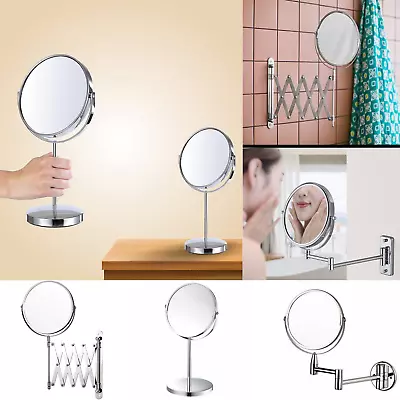 Wall Mounted Double Sided Magnifying Extending Shaving Cosmetic Makeup Mirror • £12.99