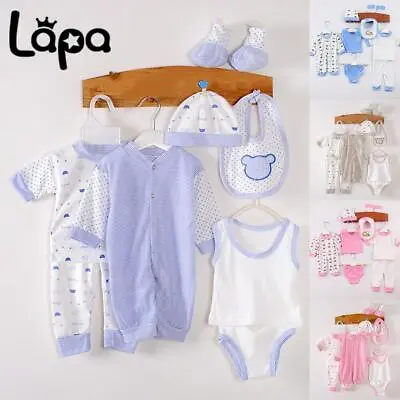 £11.39 • Buy Newborn Baby Clothes Set Unisex Infants Romper Top Pyjama Shirt Outfit 0-3M 8pcs