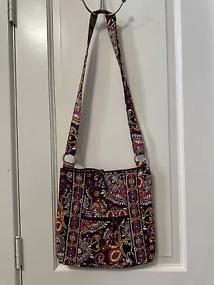 Vera Bradley Crossbody Purse Med Hipster Bag Zips Close Safari Sunset Adj Strap  • $18