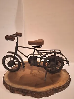 11  Bicycle Art Tabletop Home Decor Metal Wooden Seat Sculpture Bike Pedals Work • $24.99