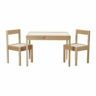 IKEA LATT Children Table And 2 Chairs Wooden Pine Kids Study Play Furniture Set • £44.99