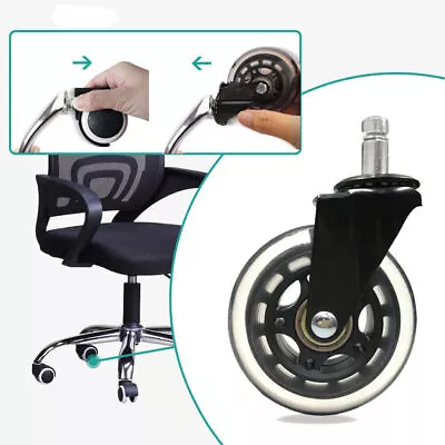 Office Chair Wheels Replacement Rubber Chair Casters Office PU Chair Castors • $17.59