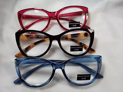 NIB +2.50🎈Marilyn Monroe BLUE-RED-TORTOISE Cat Eye Reading Glasses • $24