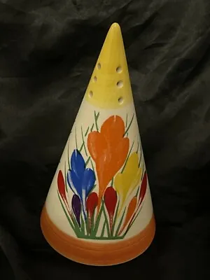 £99.99 • Buy Clarice Cliff Style Crocus Conical Sugar Shaker Large Size By Moorland Pottery 