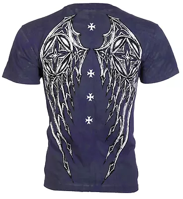 Archaic By Affliction Men's T-Shirt Stone Ranger Wings Cross Biker • $25.95