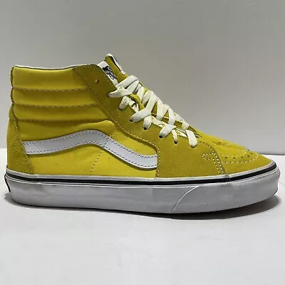 Vans Sk8 Hi Vibrant Yellow Unisex Skateboarding Shoes Sneakers Womens 7.5 Mens 6 • $26.99