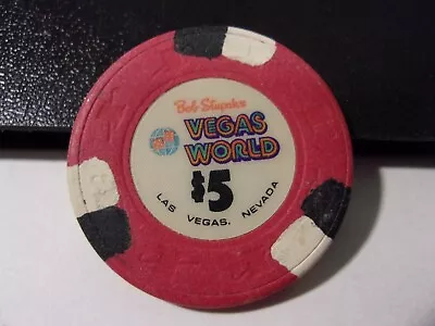 BOB STUPAK'S VEGAS WORLD CASINO $5 Hotel Casino Gaming Poker Chip - Las Vegas • $7.50