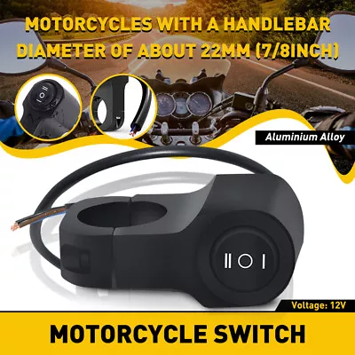 Universal Motorcycle 7/8  Handle Bar Switch Headlight Fog Light On/Off Control • $10.99