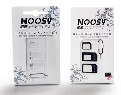 100X LOT (3 In 1) Sets NOOSY BLACK AND WHITE Nano Micro  SIM Card Adapters  • $19