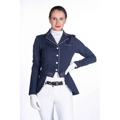 HKM Audrey Deep Blue Short Tail Jacket. Ladies. Sizes 10 To 18. • £127.95