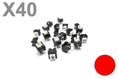 40 Pcs Tact Switch With Red LED Illuminated Momentary Small Push Button • $10.95