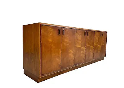 LONG + MAGNIFICENT Mid Century Modern Walnut CREDENZA / Media Stand / Sideboard • $3500