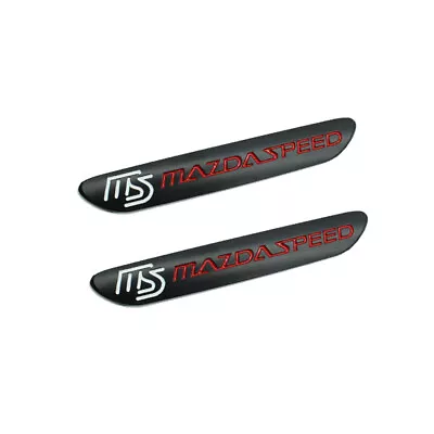 2x Black MS MAZDASPEED Logo Car L&R Fender Door Emblems For Mazda 2 3 6 RX CX MX • $13.19