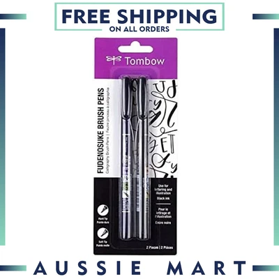 $13.09 • Buy Tombow Fudenosuke Brush Pen 2 Pens Set Au