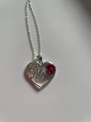 Sterling Silver #1 Mom Heart Pendant Necklace • $13.99