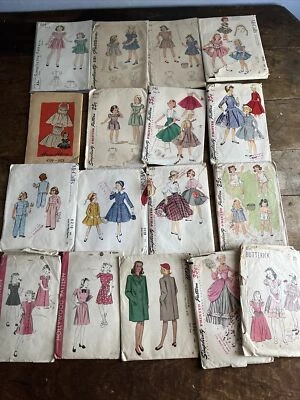 $28 • Buy 17 - Vintage 1940s 1950s Children's Sewing Pattern Lot