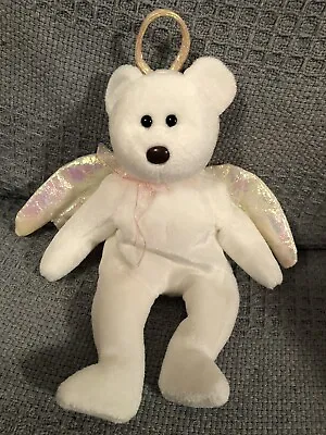 £8 • Buy TY Beanie Baby Bear HALO W Brown Nose 1998 Retired RARE