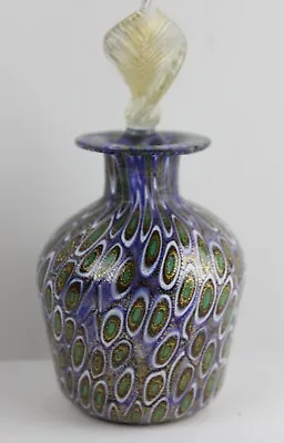 One Murano Millefiori Perfume Bottle W Stopper #1 • $49.99