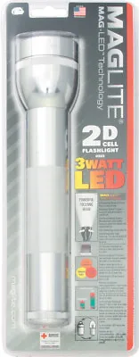 Maglite ST2D106 Silver 2X D Cell 3 WATT LED 213 Lumen IPX4 Aluminum Flashlight • $49.10