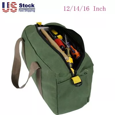 $8.66 • Buy 12/14/16'' Tool Pouch Bag Canvas Zipper Storage Holder Electrician Nylon Canvas