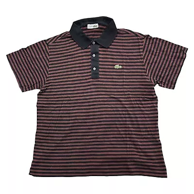 Chemise Lacoste Striped Polo Shirt Vintage 90s Short Sleeve Black Mens Large 5 • £24.99