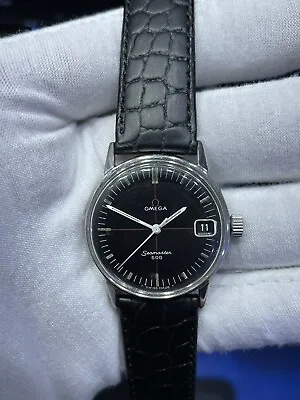 Omega Seamaster 600 Steel Rare Black Technical Dial Manual 34mm Vintage 135.011 • $1699