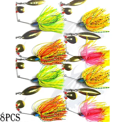 $19.95 • Buy 8x 1/2oz Spinnerbaits Spinner Bait Fishing Lures Buzz Fly Bass Cod Barra Perch