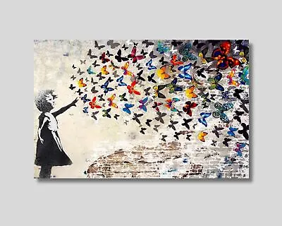 Banksy Style  Balloon Girl   Abstract Graffiti  Canvas Wall Art Picture Print • £12.74