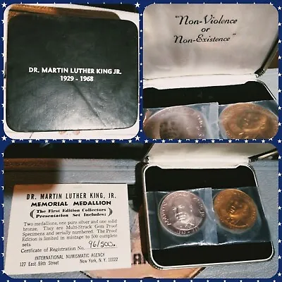 International Numismatic Agency Silver Bronze Medal Set Martin Luther King #/500 • $397.60